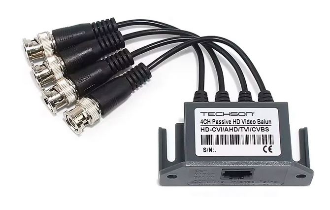 4 csatorns HD videobalun leng BNC- RJ45, Techson 4 csatorns videobalun